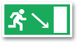 E07 Направление к эвакуационному выходу направо вниз